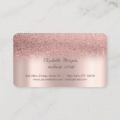 Elegant Roos Gold Glitter Bokeh Loyalty Kaart (Achterkant)