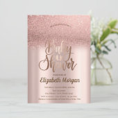 Elegant Roos Gold Glitter Bokeh Ombre Baby shower Kaart (Staand voorkant)