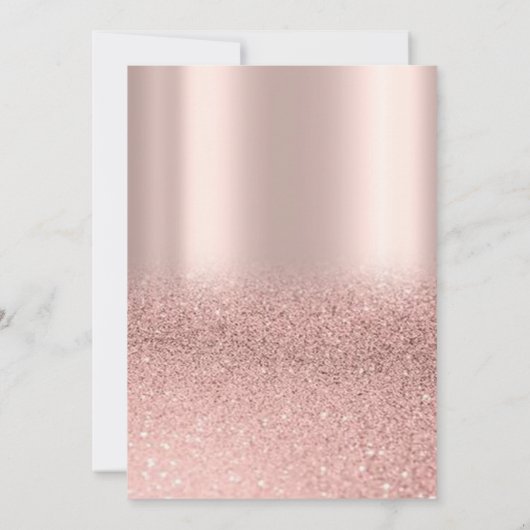 Elegant Roos Gold Glitter Bokeh Ombre Baby shower Kaart (Achterkant)