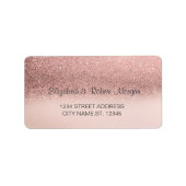 Elegant Roos Gold Glitter Bokeh Ombre Label (Voorkant)