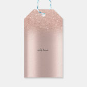 Elegant Roos Gold Glitter Bokeh Roos Gold Cadeaulabel (Achterkant)