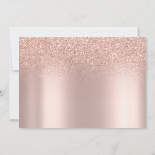 Elegant Roos Gold Glitter Bokeh RSVP-kaart Kaart (Achterkant)