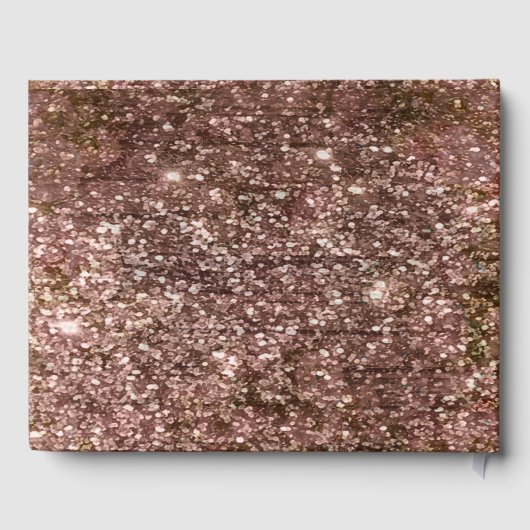 Elegant Roos Gold Glitter Bruiloft Gastenboek (Achterkant)