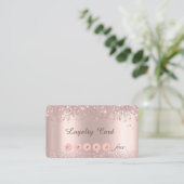 Elegant Roos Gold Glitter Confetti Dust Klantenkaartje (Staand voorkant)