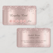 Elegant Roos Gold Glitter Confetti Dust Klantenkaartje (Voorkant / Achterkant)