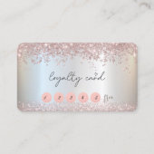 Elegant Roos Gold Glitter Confetti Dust Silver Klantenkaartje (Voorkant)