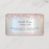 Elegant Roos Gold Glitter Confetti Dust Silver Klantenkaartje (Achterkant)