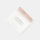 Elegant Roos Gold Glitter de heer Mrs. Name Weddin Servet (Hoek)
