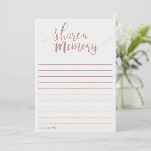 Elegant Roos Gold Glitter Deel een Memory Kaart (Staand voorkant)