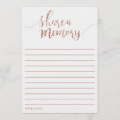 Elegant Roos Gold Glitter Deel een Memory Kaart (Voorkant)