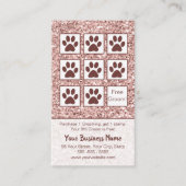 Elegant Roos Gold Glitter Dog Grooming Loyalty Visitekaartje (Voorkant)