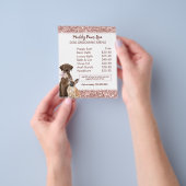 Elegant Roos Gold Glitter Dog Grooming Menu (Hand)