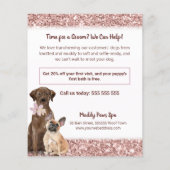 Elegant Roos Gold Glitter Dog Grooming Menu (Achterkant)