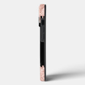 Elegant Roos Gold Glitter Drift 2 monogram script Case-Mate iPhone Case (Achterkant / Links)