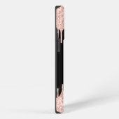 Elegant Roos Gold Glitter Drift 2 monogram script iPhone Hoesje (Rechterkant)