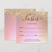 Elegant Roos Gold Glitter Drift Cadeaubon (Voorkant / Achterkant)