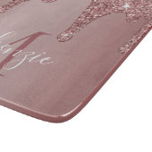 Elegant Roos Gold Glitter Drift Monogram Snijplank (Hoek)