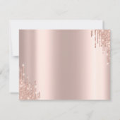 Elegant Roos Gold Glitter Drift Rehearings Dinner Kaart (Achterkant)