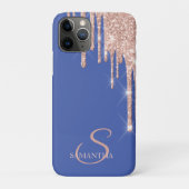 Elegant Roos Gold Glitter drijft Violet Case-Mate iPhone Case (Achterkant)