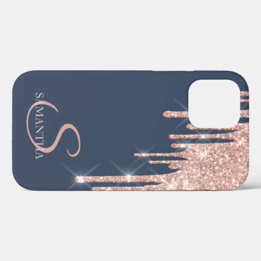 Elegant Roos Gold Glitter Drips Hoesje-Mate iPhone Case-Mate iPhone Case (Achterkant (horizontaal))