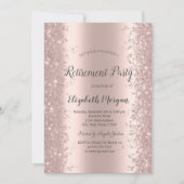 Elegant Roos Gold Glitter Dust Retirement Kaart (Voorkant)