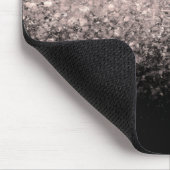 Elegant Roos Gold Glitter en Black Monogramed Muismat (Hoek)