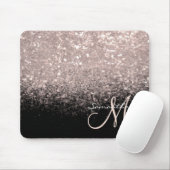 Elegant Roos Gold Glitter en Black Monogramed Muismat (Met muis)