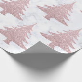 Elegant Roos Gold Glitter en marmer kerstboom Cadeaupapier (Hoek)
