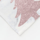 Elegant Roos Gold Glitter en marmer kerstboom Fleece Deken (Hoek)