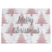 Elegant Roos Gold Glitter en marmer kerstboom Groot Cadeauzakje (Voorkant)