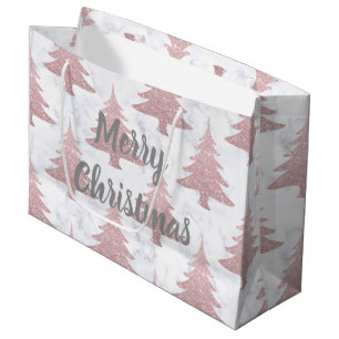 Elegant Roos Gold Glitter en marmer kerstboom Groot Cadeauzakje