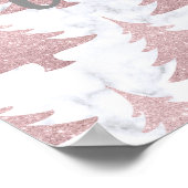 Elegant Roos Gold Glitter en marmer kerstboom Poster (Hoek)