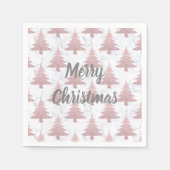 Elegant Roos Gold Glitter en marmer kerstboom Servet (Voorkant)