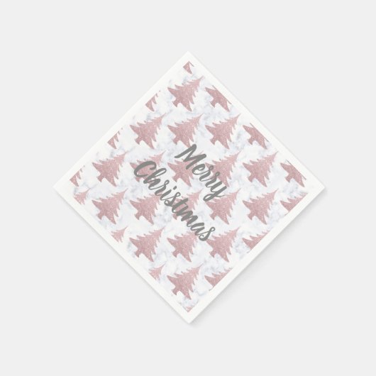 Elegant Roos Gold Glitter en marmer kerstboom Servet (Hoek)