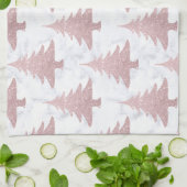 Elegant Roos Gold Glitter en marmer kerstboom Theedoek (Gevouwen)