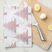 Elegant Roos Gold Glitter en marmer kerstboom Theedoek (Quarter Fold)