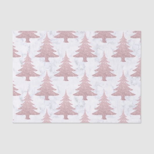 Elegant Roos Gold Glitter en marmer kerstboom Tissuepapier (Voorkant)