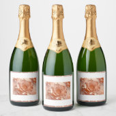 Elegant Roos Gold Glitter Eten & Drinken Label Sparkling Wijnetiket (Flessen)