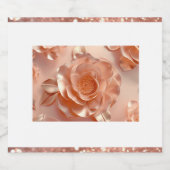 Elegant Roos Gold Glitter Eten & Drinken Label Sparkling Wijnetiket (Enkel label)