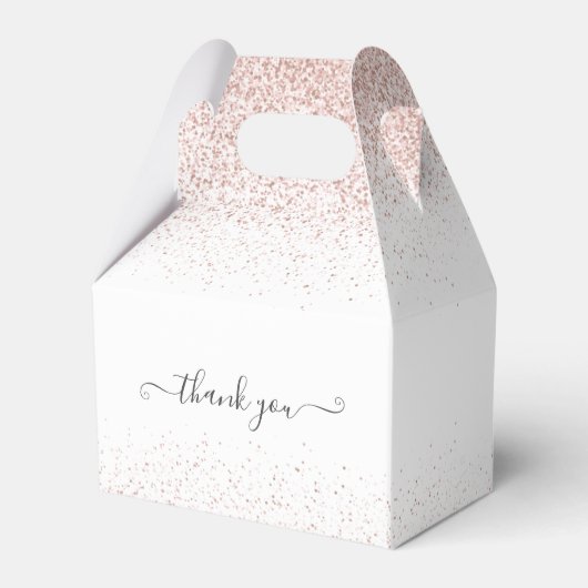 Elegant Roos Gold Glitter First Heilige Communie Bedankdoosjes (Achterkant)