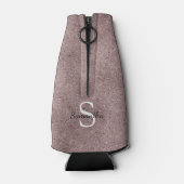 Elegant Roos Gold Glitter Folie Sparkle Monogram Flesjeskoeler (Achterkant)