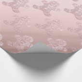 Elegant Roos Gold Glitter Gingerbrood Man Patroon Cadeaupapier (Hoek)