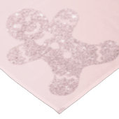 Elegant Roos Gold Glitter Gingerbrood Man Patroon Tafelkleed (Gekanteld)