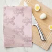 Elegant Roos Gold Glitter Gingerbrood Man Patroon Theedoek (Quarter Fold)