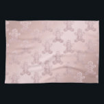 Elegant Roos Gold Glitter Gingerbrood Man Patroon Theedoek<br><div class="desc">Kerstavond van het kerstbrood Man Pattern in faux roos gold glitter</div>