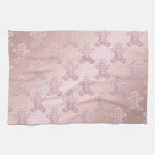 Elegant Roos Gold Glitter Gingerbrood Man Patroon Theedoek (Horizontaal)