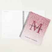 Elegant Roos Gold Glitter Girly Monogram Planner (Display)