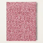 Elegant Roos Gold Glitter Girly Monogram Planner (Achterkant)