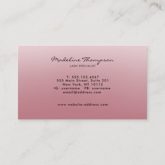 Elegant Roos Gold Glitter Girly Monogram Visitekaartje (Achterkant)