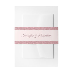 Elegant Roos Gold Glitter Handschrifthaam Uitnodigingen Wikkel